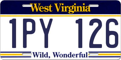 WV license plate 1PY126