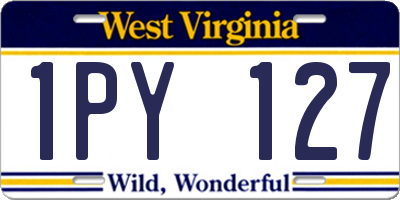 WV license plate 1PY127