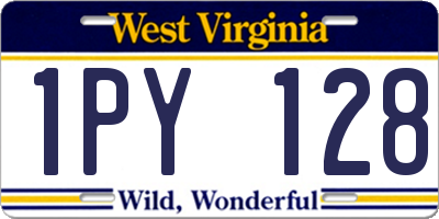 WV license plate 1PY128