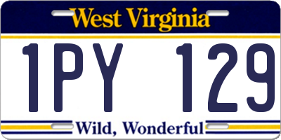 WV license plate 1PY129