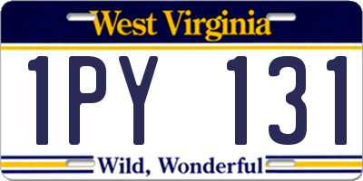 WV license plate 1PY131