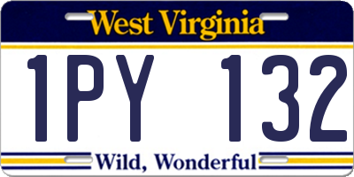 WV license plate 1PY132