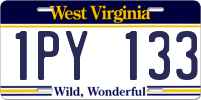 WV license plate 1PY133