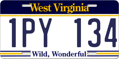 WV license plate 1PY134