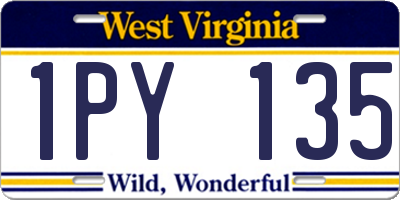 WV license plate 1PY135