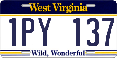 WV license plate 1PY137