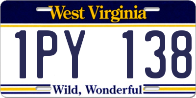 WV license plate 1PY138