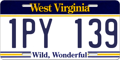 WV license plate 1PY139