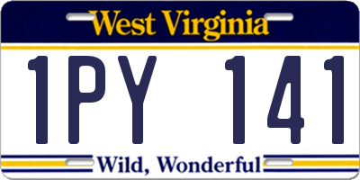 WV license plate 1PY141