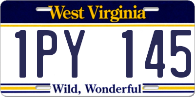 WV license plate 1PY145