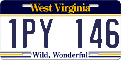 WV license plate 1PY146