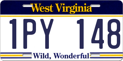 WV license plate 1PY148