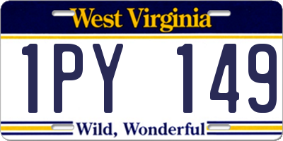 WV license plate 1PY149