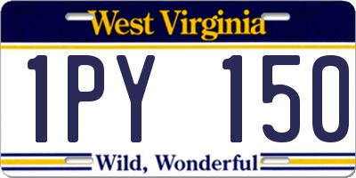 WV license plate 1PY150