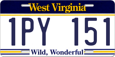 WV license plate 1PY151