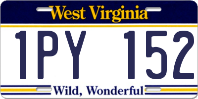 WV license plate 1PY152