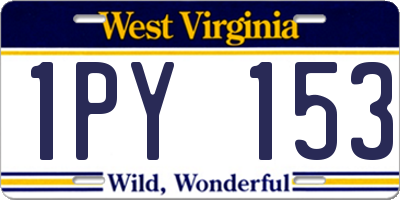 WV license plate 1PY153