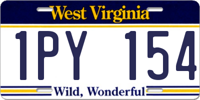 WV license plate 1PY154