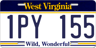 WV license plate 1PY155
