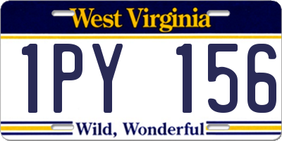 WV license plate 1PY156