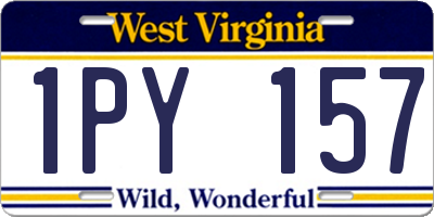 WV license plate 1PY157