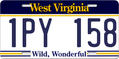 WV license plate 1PY158