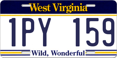WV license plate 1PY159
