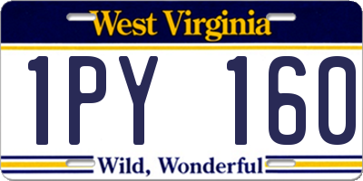 WV license plate 1PY160
