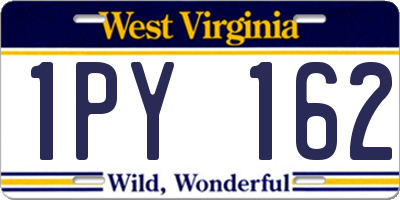 WV license plate 1PY162