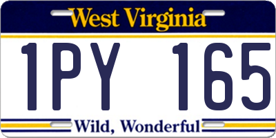 WV license plate 1PY165