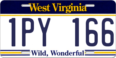 WV license plate 1PY166