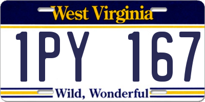 WV license plate 1PY167