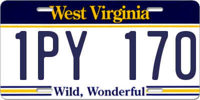 WV license plate 1PY170