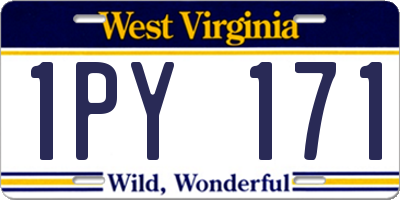 WV license plate 1PY171