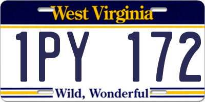 WV license plate 1PY172