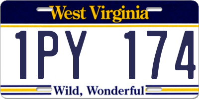 WV license plate 1PY174