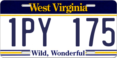 WV license plate 1PY175
