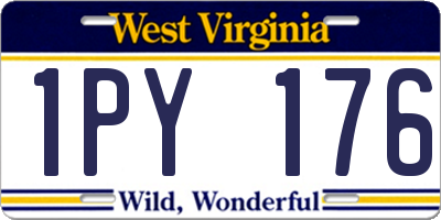 WV license plate 1PY176