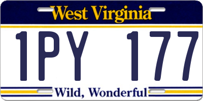 WV license plate 1PY177