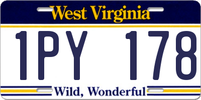 WV license plate 1PY178