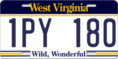 WV license plate 1PY180