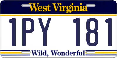 WV license plate 1PY181