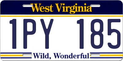 WV license plate 1PY185