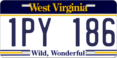 WV license plate 1PY186
