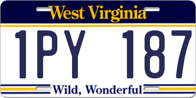 WV license plate 1PY187