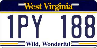 WV license plate 1PY188