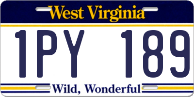 WV license plate 1PY189