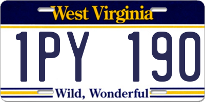 WV license plate 1PY190