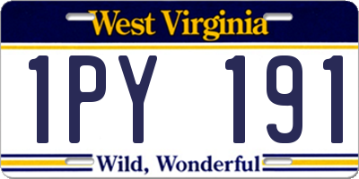 WV license plate 1PY191