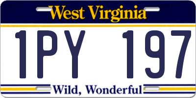 WV license plate 1PY197